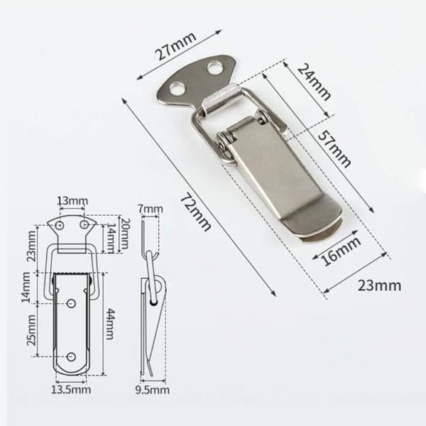 12 stk Solid Box Jern Fjærspenne Andetunge Spenne Flat Nese