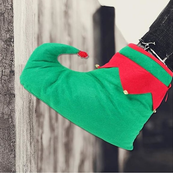 Jultomteskor för vuxna Roliga Elfskor Herr Stövlar Tofflor Herrar Nyhetstofflor Clownskostym Vuxna Clownskor Varma C