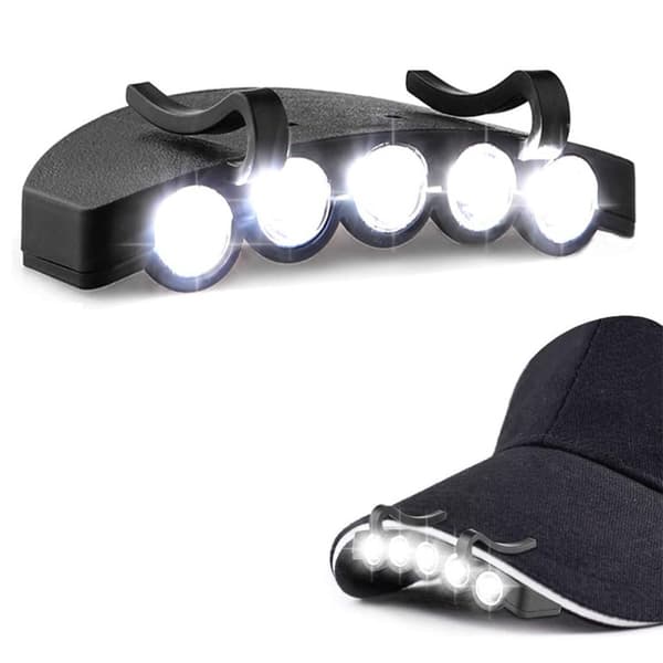 1 stk. 5LED klips-på hat lys kant lys hat lys fiskeri