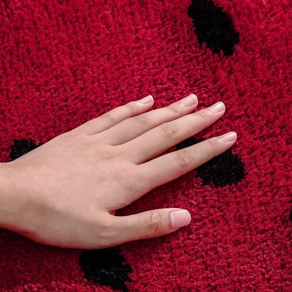 Halvrund mikrofiber blød vandmelonformet badeværelsestæppe skridsikkert