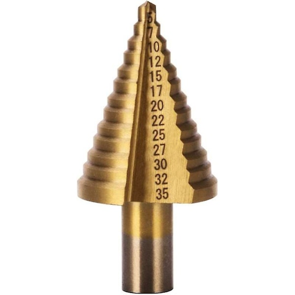 HSS Metal Trin Drill Bit 5-35mm Professionel Titanium Konisk Drill Bit Trin Drill Bit med Etui til Træ Plastik Metal