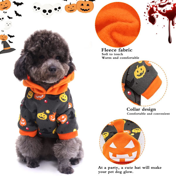 Halloween Kostume til kæledyr, Hættejakke, Halloween Edderkop til kæledyr