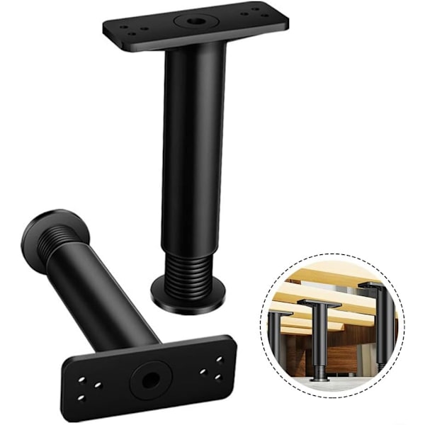 2 stk (Sort, 15-25 cm) Justerbare Sengben, Metal Møbler