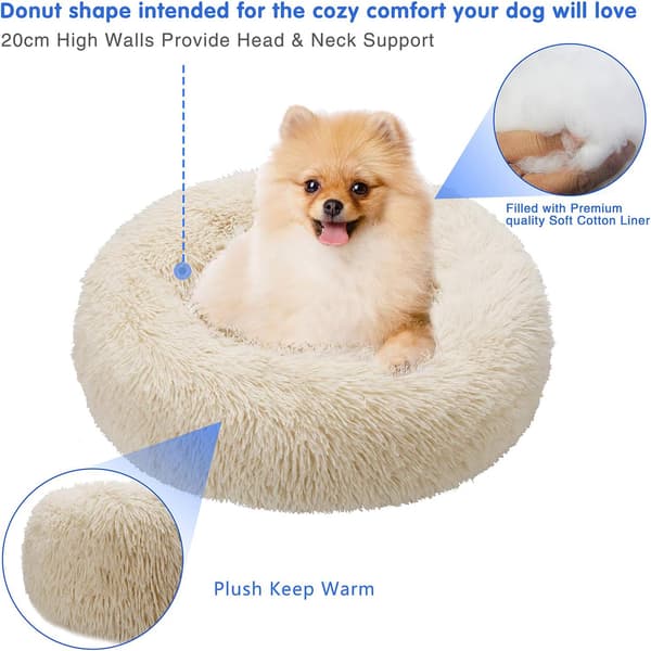 Rund Hundebed Kattepude Donut Bed, Hundebed til Katte,