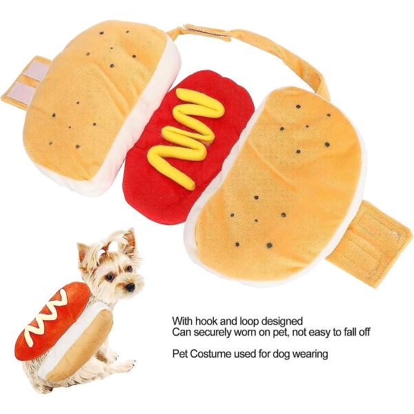 (m)pet Hot Dog Kostume Hamburger Design Pet Hund Tøj Halloween Cosplay Ferie Fest Outfit Dress Up Til Hvalp Killing