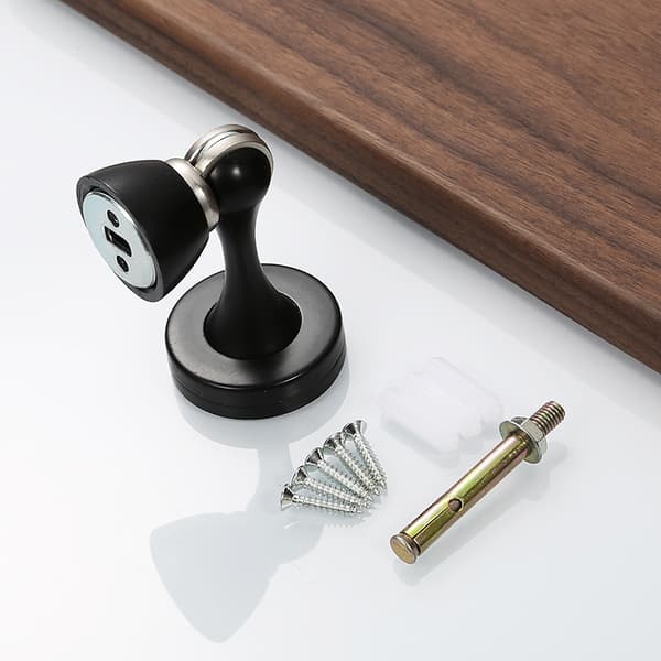 Sorte Magnetiske Dørstop, 2 Pak, Rustfrit Stål, Sort, Tung