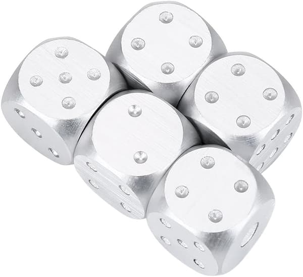 5 terninger til brætspil, aluminiumslegering brætspil poker