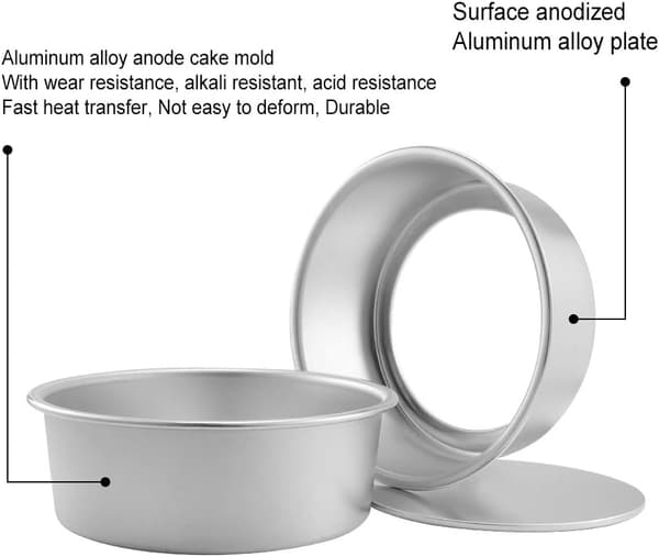 To sæt 8-tommer runde kageforme, løs bund, non-stick bageform