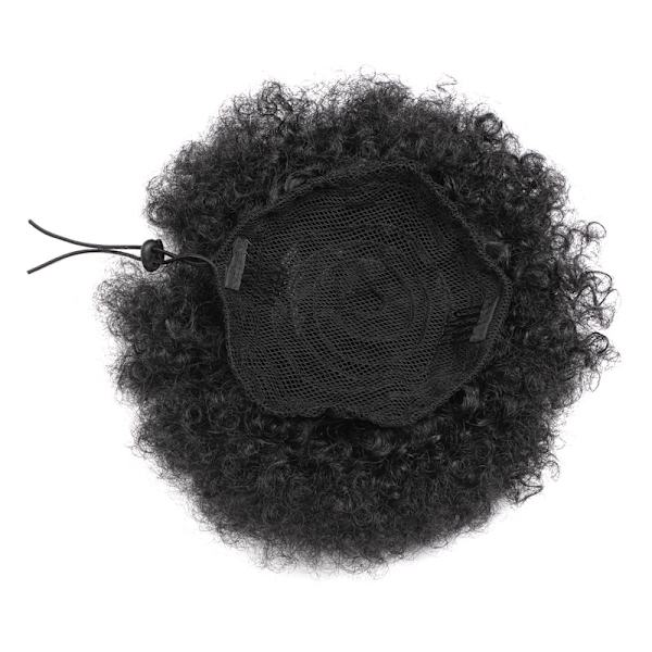 1 st Afro-puff i svart chenille, hårinpackning