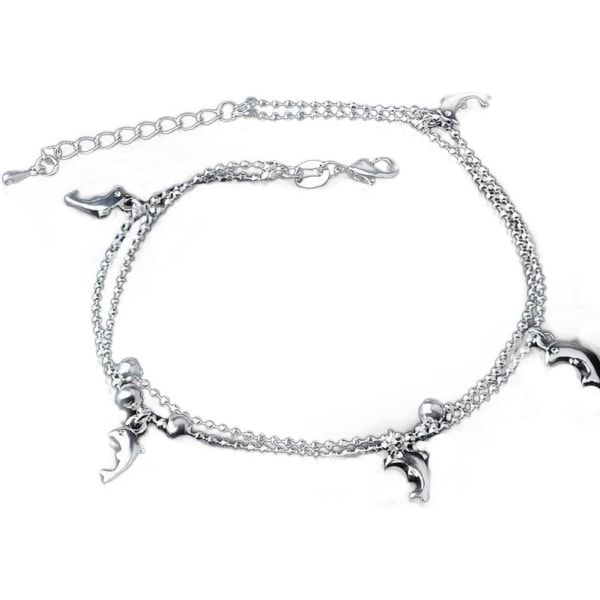 1st (Silver) Legering Dolphin Anklet Chain Charm Armband Anklet