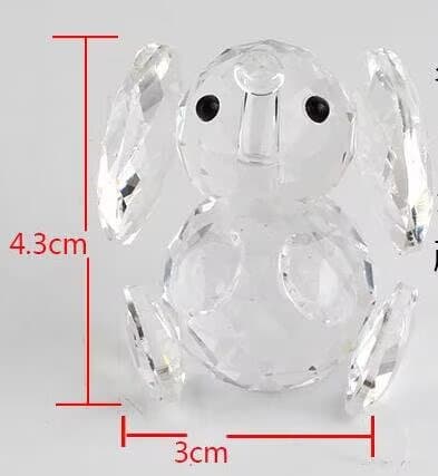 1 stk. Klippet Krystall Elefant Dyrefigur Samling Glass