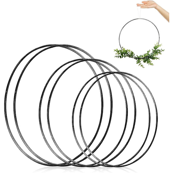 Set med 6 metallringar 20cm 25cm och 30cm för hantverk, bröllop