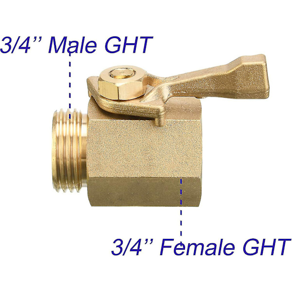 Reguleringsventil for hageslange, robust, messing, 7,62 cm, 2-pakning med 2 hageslange-underlagsskiver.