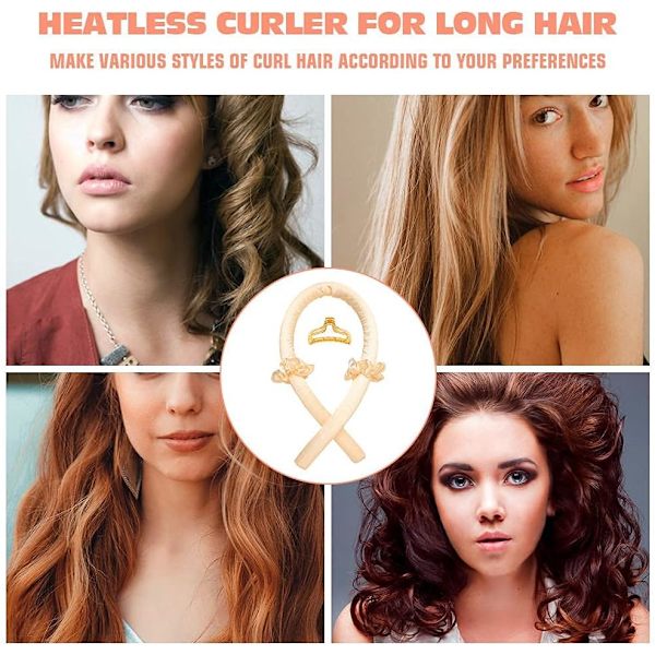 Varmefrie krøllevalser, Varmefrie, Silkebånd, Krøllejern, Hårclipskrøller, Naturlige Lazy Hair Claw Clip Hårcurls