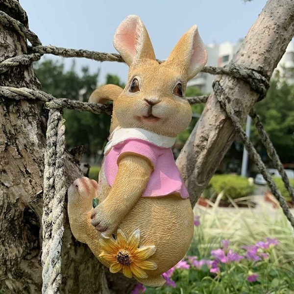 Mini Hanging Rabbit Garden Statues, Indoor and Outdoor Decoration