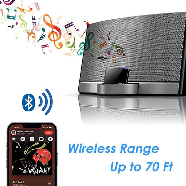 Uppgraderad version I-WAVE 30-stifts Bluetooth 5.1 ljudmottagare A2DP musik mini trådlös adapter