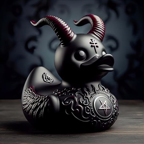 Punk Duck Goth Resin Anka, Halloween Resin Ankor Dekoration, Nyhet Anka Prydnader, 80-talets Punk Anka, Mörk Satan