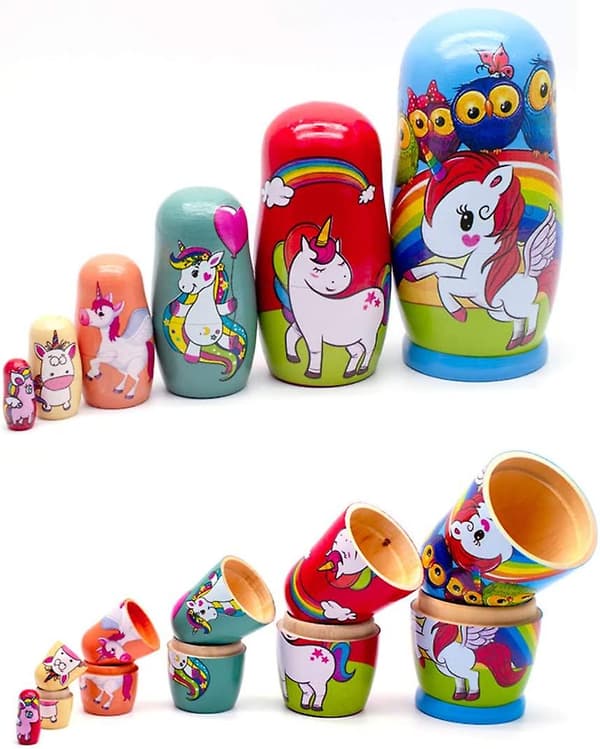 Nesting Dolls Matryoshka Dyre Stablede Dukker Træ Figur Un