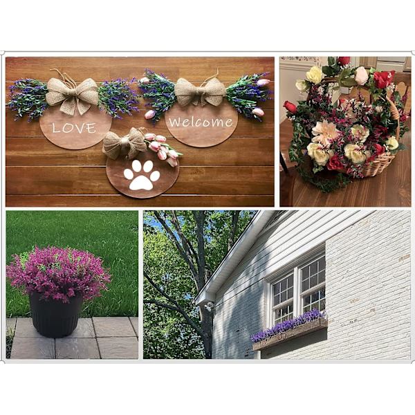 12 st (lila) Bunter Konstgjorda Buskar Falska Blommor