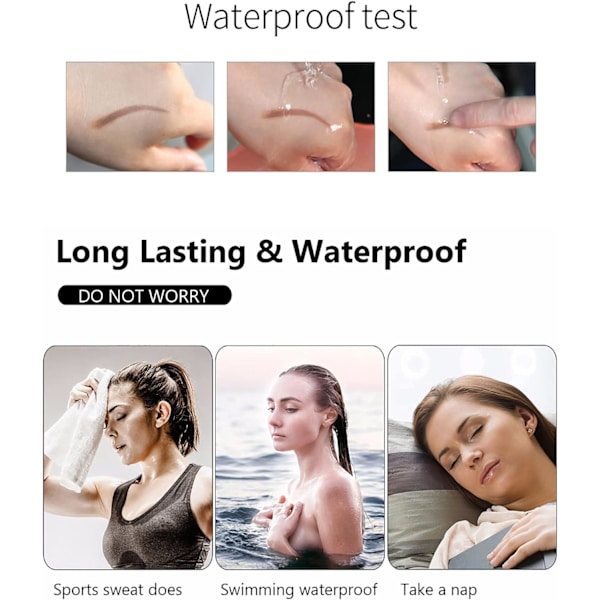 6 st. Eyebrowpennor med 4 spetsar, extremt finmalet flytande ögonbryn
