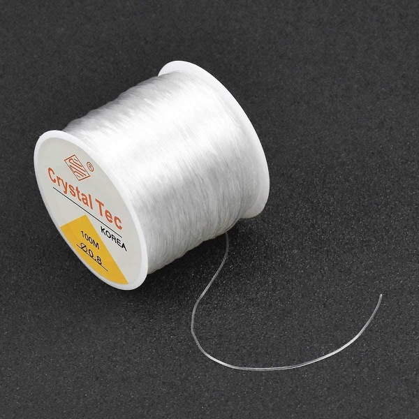 0,8 mm krystallstrekklinje - 100 m elastisk snorperlekord for armbånd, elastisk perlet snor, enkelt gjennom perlet smykker, egnet for DI