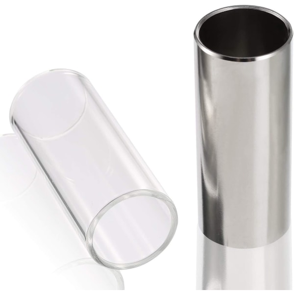 2 stk. Glass Slide og Rustfrit Stål Slide i Æske til