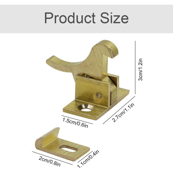 90 Degree Right Angle Door Latch - 2 Pieces Sliding Latch Barrel