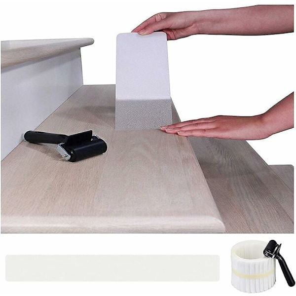 15-pack halkfria trappsteg 14 x 80 cm, transparent tejp, antihalkremsor, säkerhetsetiketter för inomhus- och utomhustrappa, ramper och gångvägar
