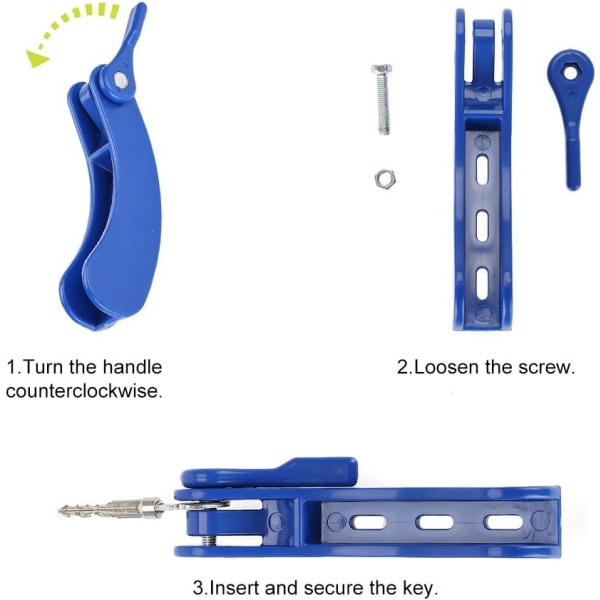 1 stk blå nøkkel styreassistent - dør åpen og deaktivert pga
