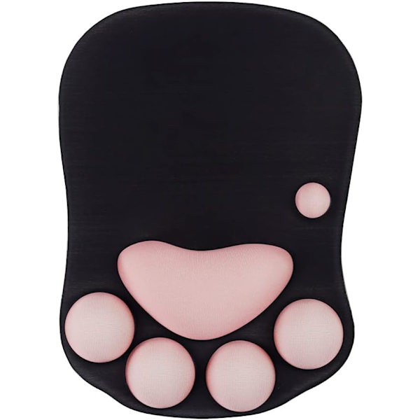 1 kattpåtassar musmatta med handledsstöd, bärbar ergonomisk anti