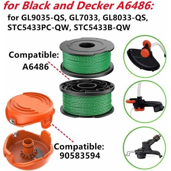 Linspolar för Black and Decker A6486 GL7033 GL8033 GL9035 Cordle