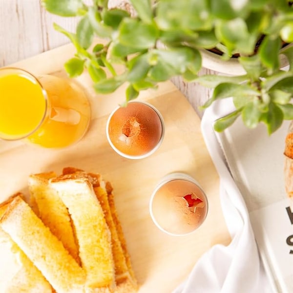 Argon Tableware Eggkoppsett - Porselen Kopper for Myke og Hardkokte Egg