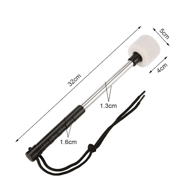 2 stycken Snare Drum Sticks Ullfilt Rostfritt Stål Trumstockar