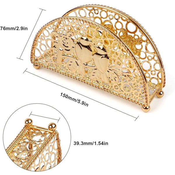 1 kpl (Kulta) Metalliset Serviettiteline, Koristeellinen Kudoksenpidin