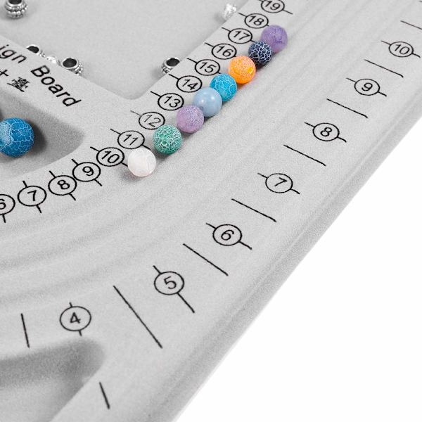 Grå flokket perleplate DIY armbånd halskjede perlet smykkefremstilling arrangørskuff