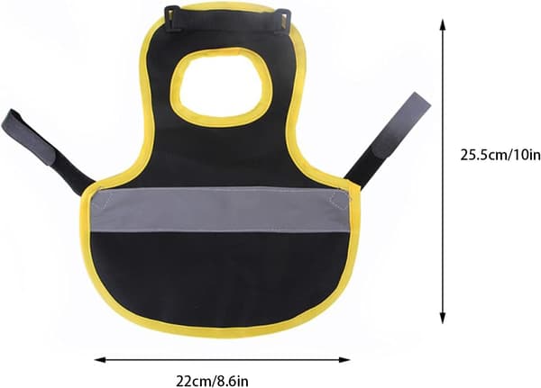Reflekterende Vest til Kylling, Husdyrvest, Kyllingtøj, Sort, 1 Stk