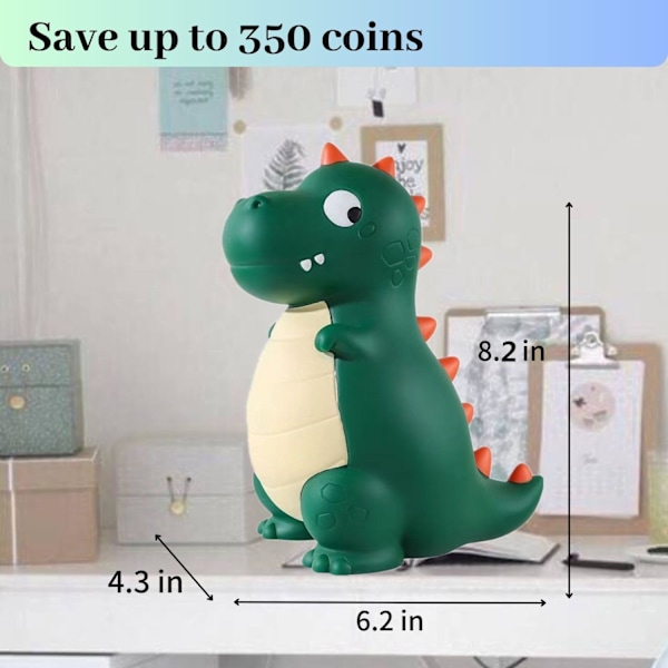 Dinosaurie Spargris, Okrossbar Plastpengaburk för Barn, Söt Spargris för Pojkar, Bästa Jul- och Födelsedagspresent