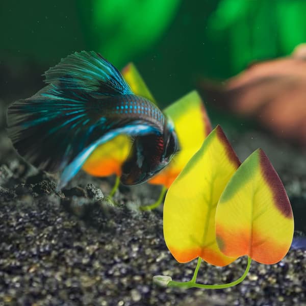 4 stk Akvarium Dekorative Planter med Sugkopp Betta Blader