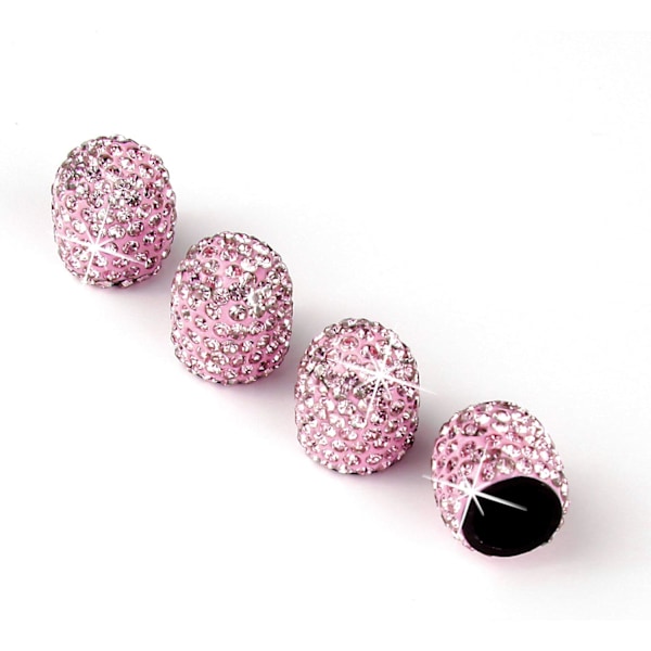 4-pack Handgjorda Kristall Rhinestone Däckventilkåpor, Bilhjul Däckventil, Attractiv Dammsäker Bling Bil A