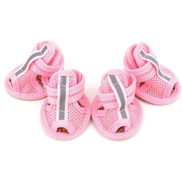 2 Par Breathable Hunde-Sko Sommer Mesh Anti-Slip Sandaler