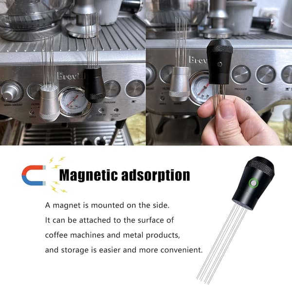 1 sæt (Sort) Kaffeudstyr til dispensering, aluminiumsgreb,