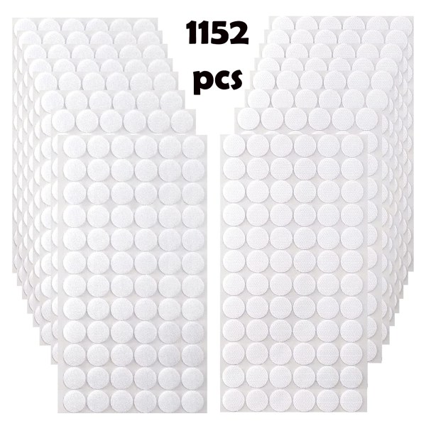 1152 selvklæbende prikker (576 par) Hvide selvklæbende prikker selvklæbende
