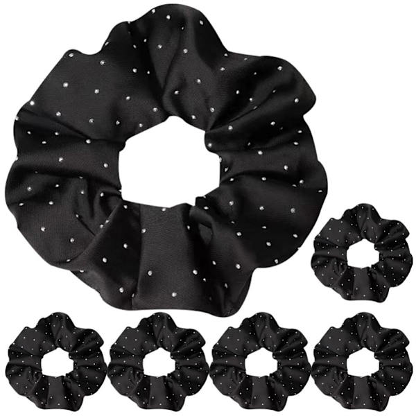 6 elastiske silkehovedbånd fulde af stjernerhårsten, stor scrunchie