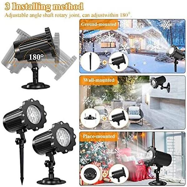 Julprojektor, LED-julprojektor för utomhusbruk, snöflingsprojektorlampa för utomhus- och inomhusbruk, IP65 vattentät med fjärrkontroll för