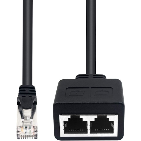 RJ45 Ethernet-splitter, RJ45 nettverks-splitterkabel, RJ45 1 hann til 2 hunn nettverksadapter for Ethernet Cat 5/CAT 6