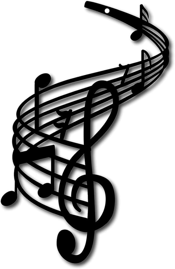Metal vægkunst musiknote dekoration notation kunst diskantnøgle sort