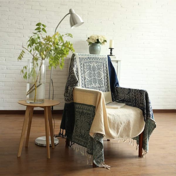 Chenille Plaid, Tassels Jacquard Sofa Plaid Dekorativ