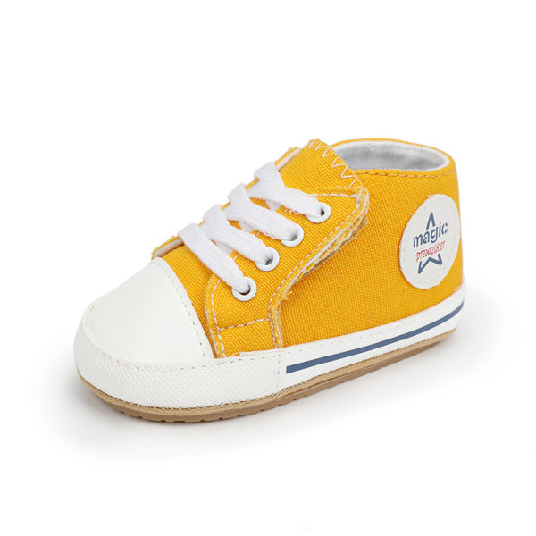En gul /11cm/76g sneakers toddler skor canvas första gång