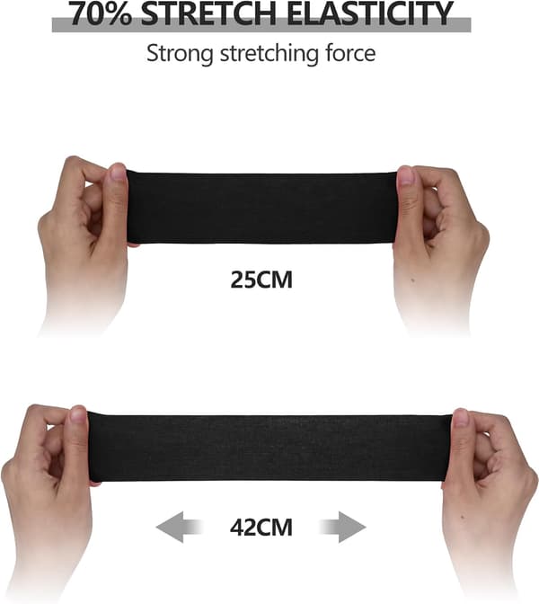 Elastisk terapeutisk sportstejp - Set med 6 rullar, 5 cm x 5 meter per rulle (Svart)