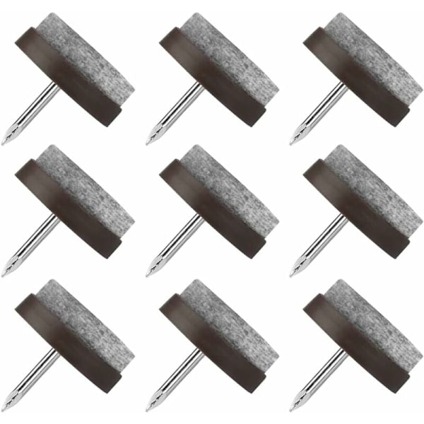 Spikerstolglider, 80 stk møbelglidernagler, 22mm runde glidepads stolpute, filt møbelgliderputer for å beskytte bordben stolmøbler